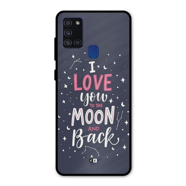 Love To The Moon Metal Back Case for Galaxy A21s