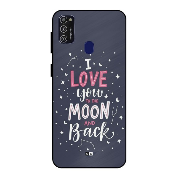 Love To The Moon Metal Back Case for Galaxy M30s