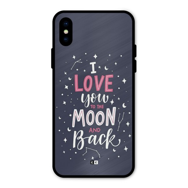 Love To The Moon Metal Back Case for iPhone X