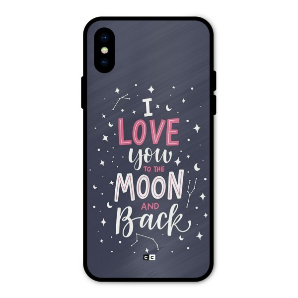 Love To The Moon Metal Back Case for iPhone XS