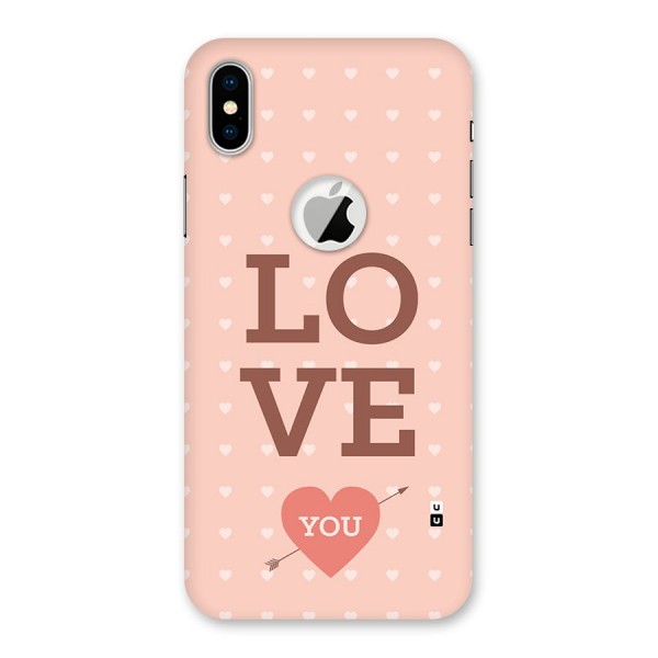 Love You Hearts Back Case for iPhone XS Logo Cut