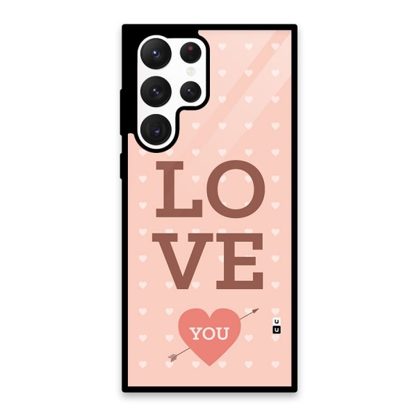 Love You Hearts Glass Back Case for Galaxy S22 Ultra 5G