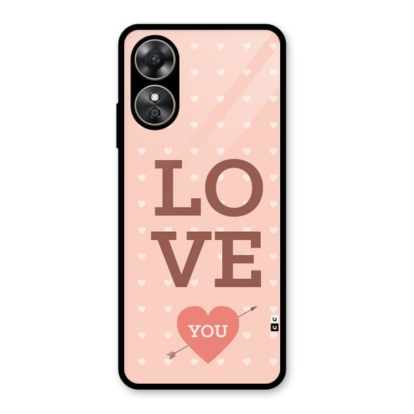 Love You Hearts Glass Back Case for Oppo A17