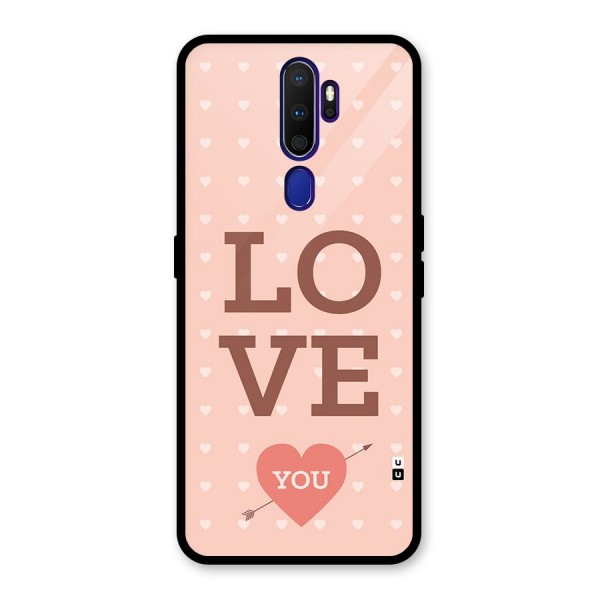Love You Hearts Glass Back Case for Oppo A9 (2020)