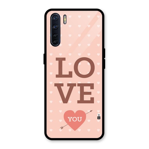 Love You Hearts Glass Back Case for Oppo F15