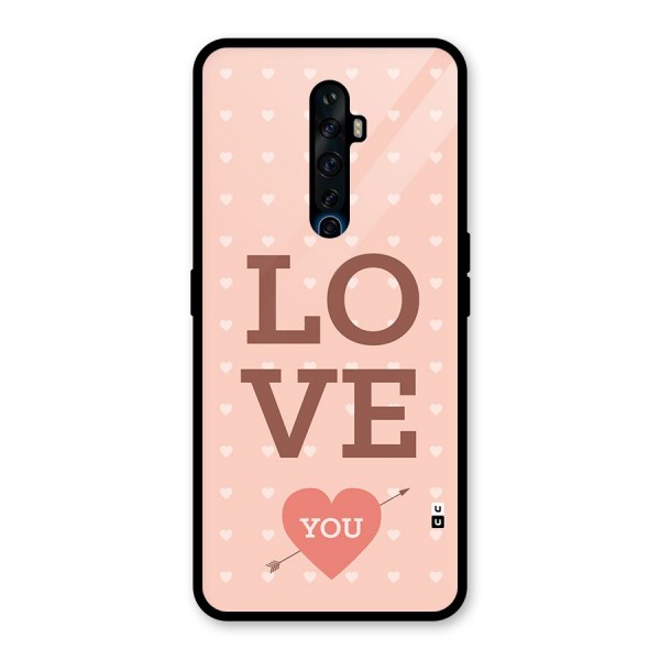 Love You Hearts Glass Back Case for Oppo Reno2 F