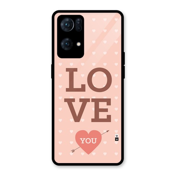 Love You Hearts Glass Back Case for Oppo Reno7 Pro 5G