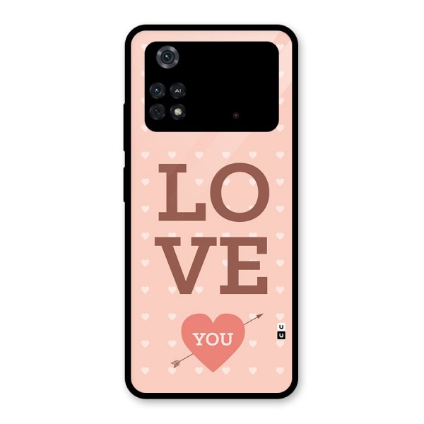 Love You Hearts Glass Back Case for Poco M4 Pro 4G