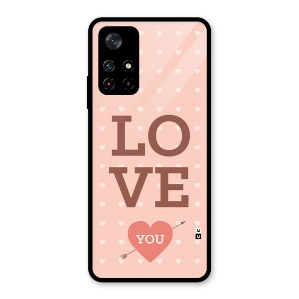 Love You Hearts Glass Back Case for Poco M4 Pro 5G