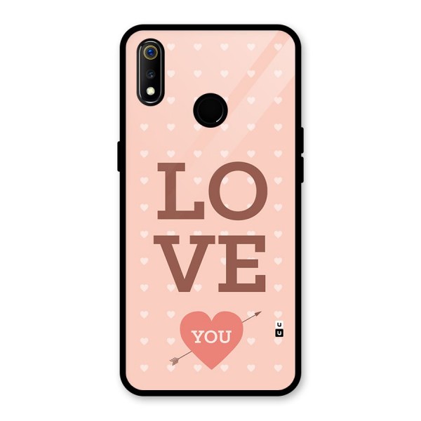 Love You Hearts Glass Back Case for Realme 3