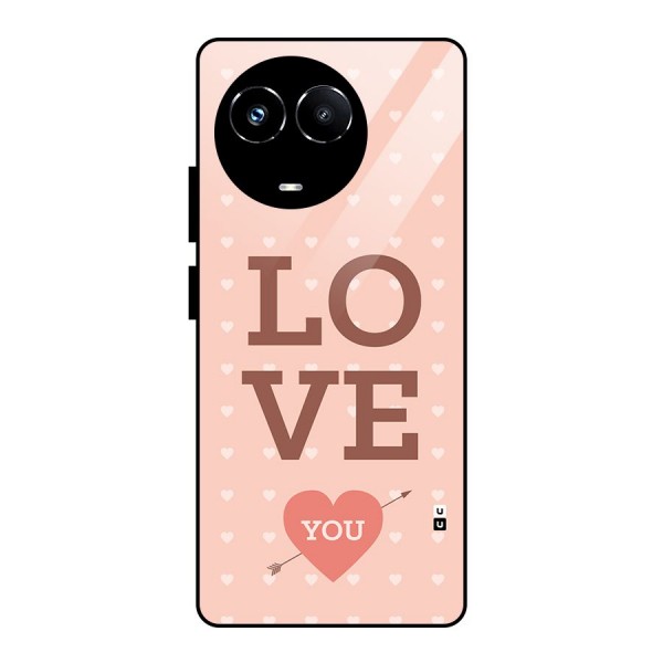 Love You Hearts Glass Back Case for Realme Narzo 60X