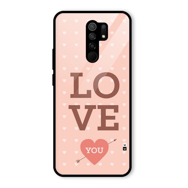 Love You Hearts Glass Back Case for Redmi 9 Prime