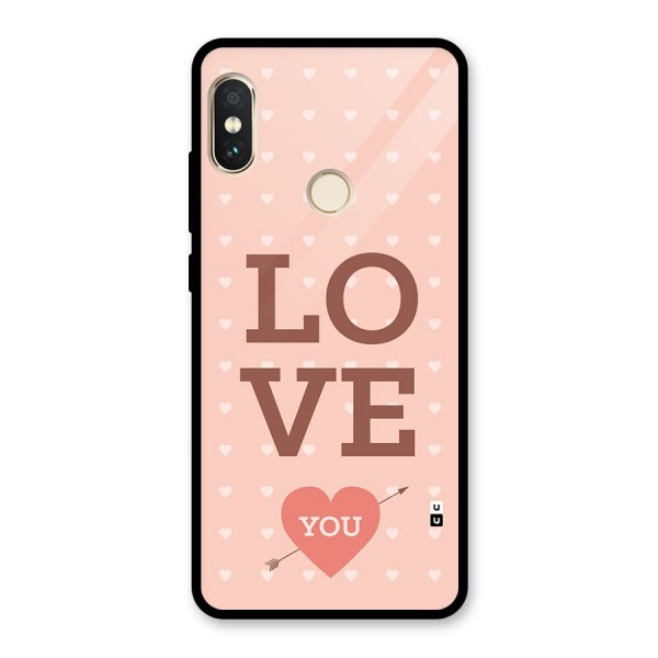 Love You Hearts Glass Back Case for Redmi Note 5 Pro