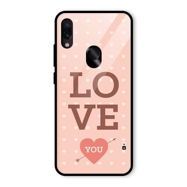 Love You Hearts Glass Back Case for Redmi Note 7S