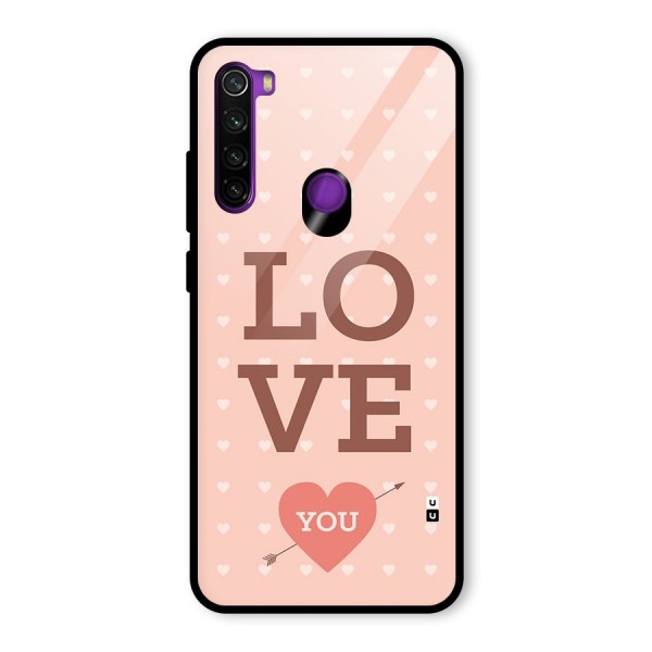 Love You Hearts Glass Back Case for Redmi Note 8