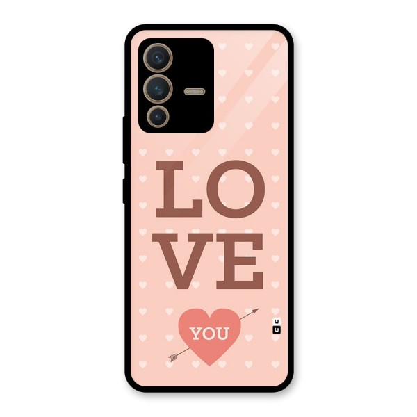 Love You Hearts Glass Back Case for Vivo V23 5G