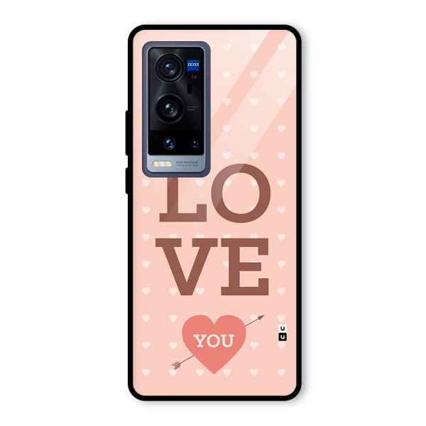 Love You Hearts Glass Back Case for Vivo X60 Pro Plus