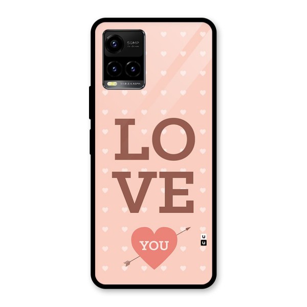 Love You Hearts Glass Back Case for Vivo Y21G