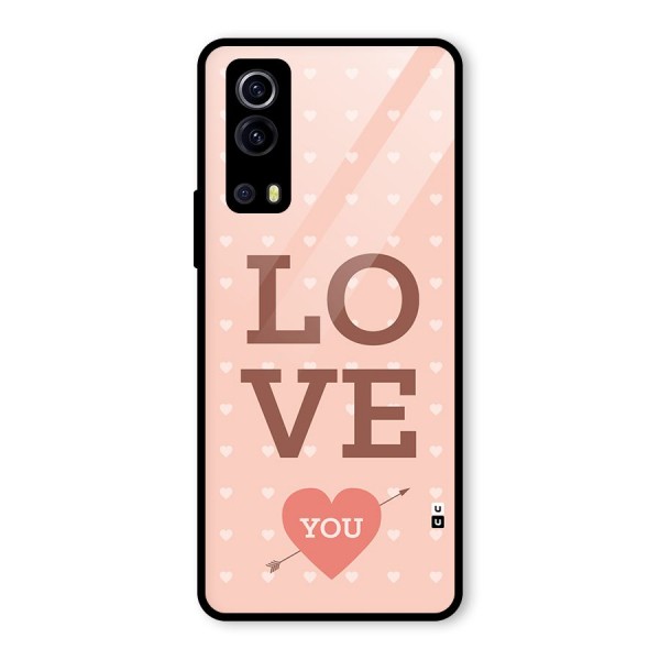 Love You Hearts Glass Back Case for Vivo iQOO Z3