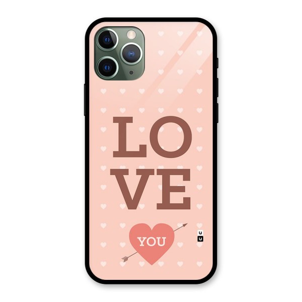 Love You Hearts Glass Back Case for iPhone 11 Pro