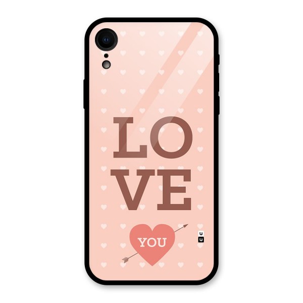 Love You Hearts Glass Back Case for iPhone XR