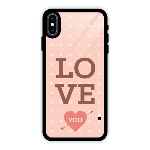 Love You Hearts Glass Back Case for iPhone XS Max