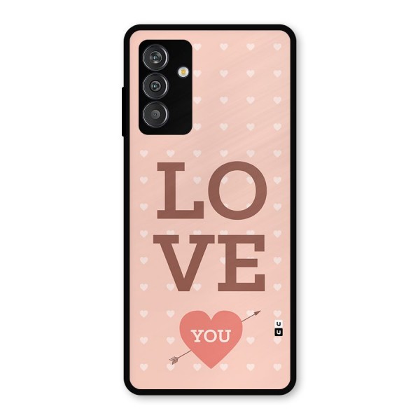 Love You Hearts Metal Back Case for Galaxy M14 5G
