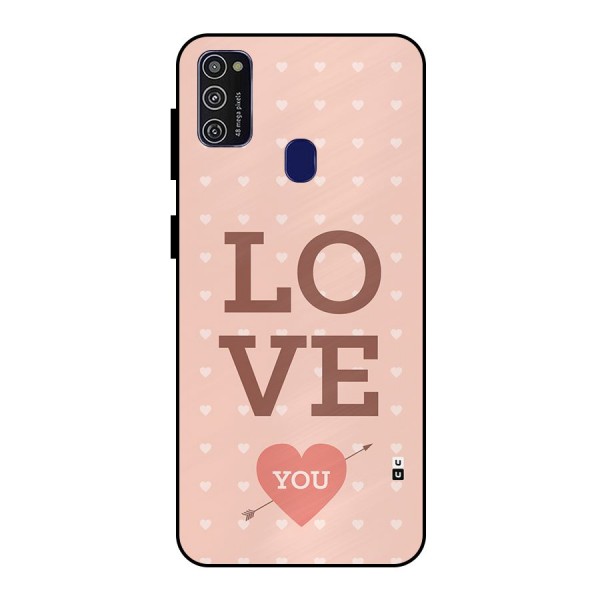Love You Hearts Metal Back Case for Galaxy M30s