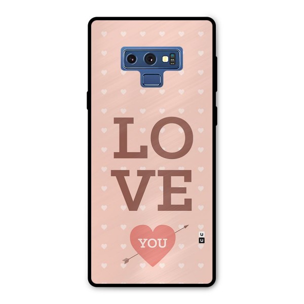 Love You Hearts Metal Back Case for Galaxy Note 9