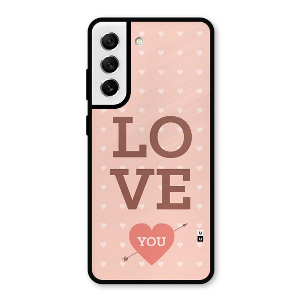 Love You Hearts Metal Back Case for Galaxy S21 FE 5G