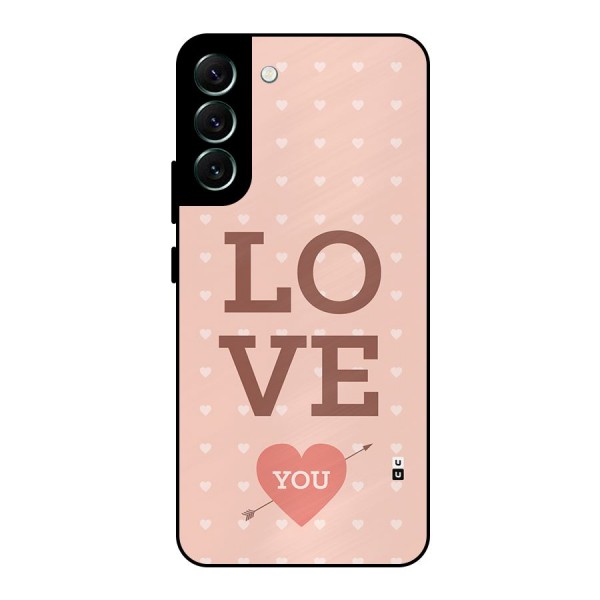 Love You Hearts Metal Back Case for Galaxy S22 Plus 5G