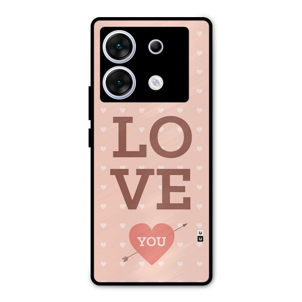 Love You Hearts Metal Back Case for Infinix Zero 30 5G