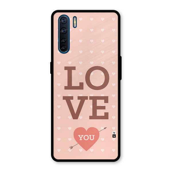 Love You Hearts Metal Back Case for Oppo F15