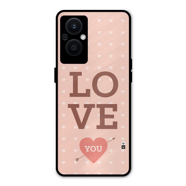 Love You Hearts Metal Back Case for Oppo F21s Pro 5G