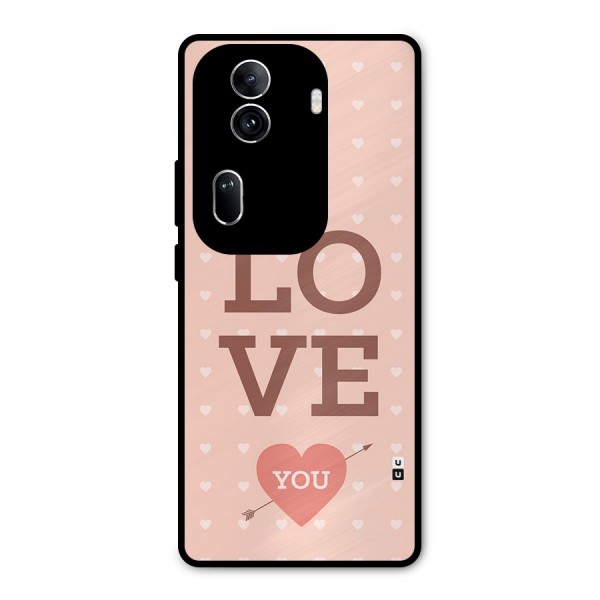 Love You Hearts Metal Back Case for Oppo Reno11 Pro 5G