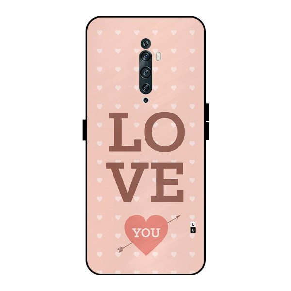 Love You Hearts Metal Back Case for Oppo Reno2 F
