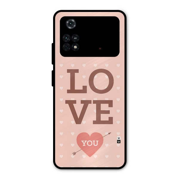 Love You Hearts Metal Back Case for Poco M4 Pro 4G
