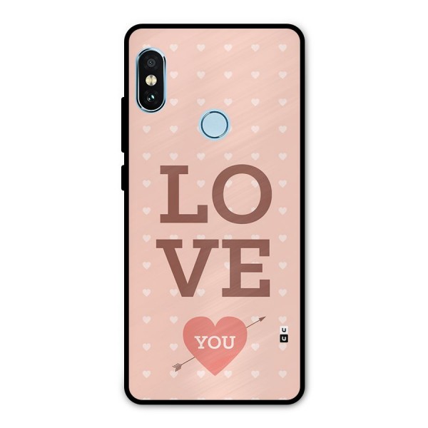Love You Hearts Metal Back Case for Redmi Note 5 Pro
