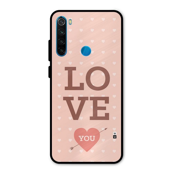 Love You Hearts Metal Back Case for Redmi Note 8