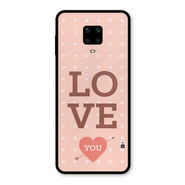 Love You Hearts Metal Back Case for Redmi Note 9 Pro Max