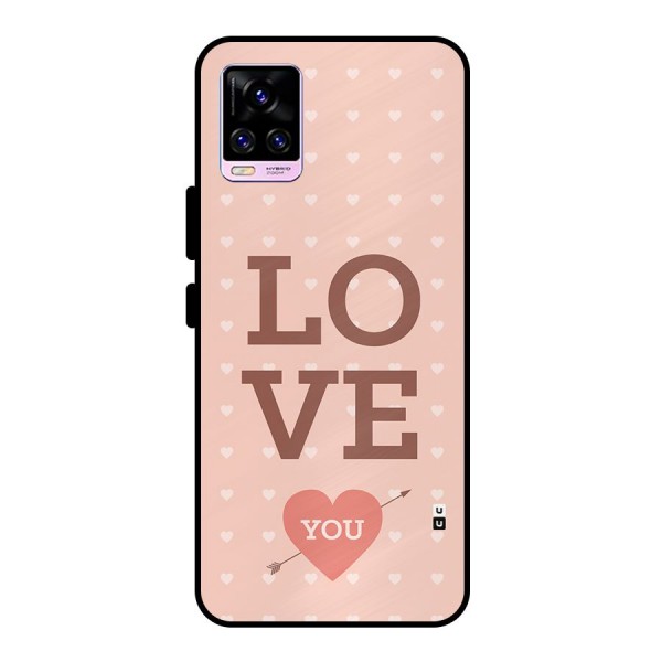 Love You Hearts Metal Back Case for Vivo V20 Pro