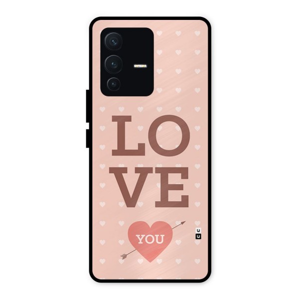 Love You Hearts Metal Back Case for Vivo V23 5G
