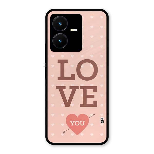 Love You Hearts Metal Back Case for Vivo Y22