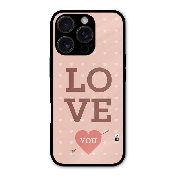 Love You Hearts Metal Back Case for iPhone 16 Pro