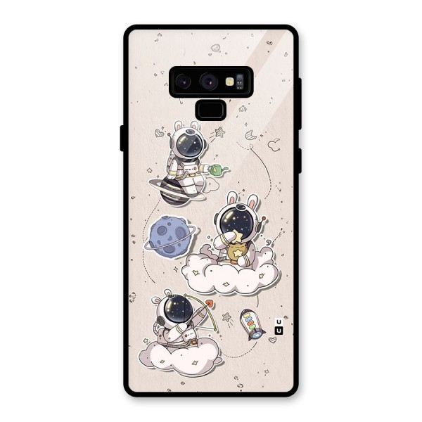 Lovely Astronaut Playing Glass Back Case for Galaxy Note 9