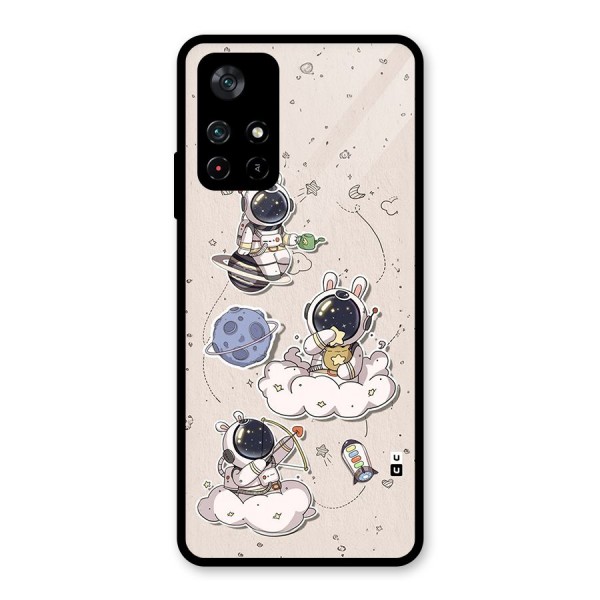 Lovely Astronaut Playing Glass Back Case for Poco M4 Pro 5G