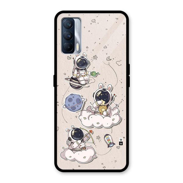 Lovely Astronaut Playing Glass Back Case for Realme X7