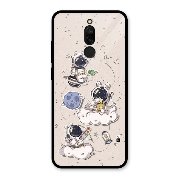 Lovely Astronaut Playing Glass Back Case for Redmi 8