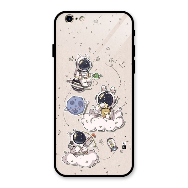 Lovely Astronaut Playing Glass Back Case for iPhone 6 6S
