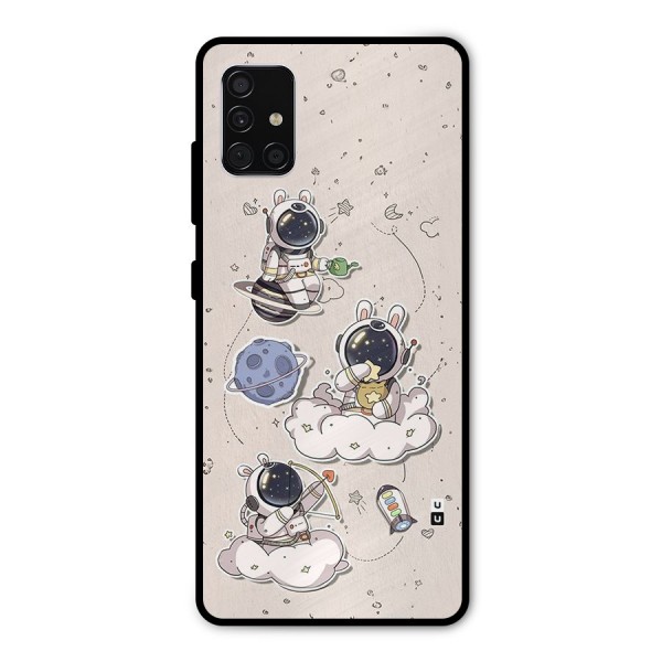 Lovely Astronaut Playing Metal Back Case for Galaxy A51